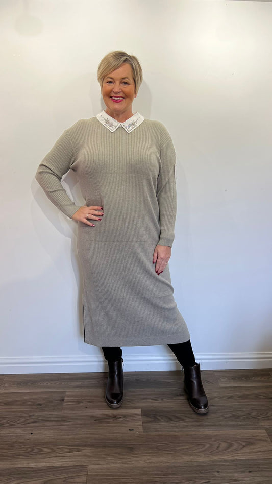 SIMONE Sparkle Collar Jumper Dress