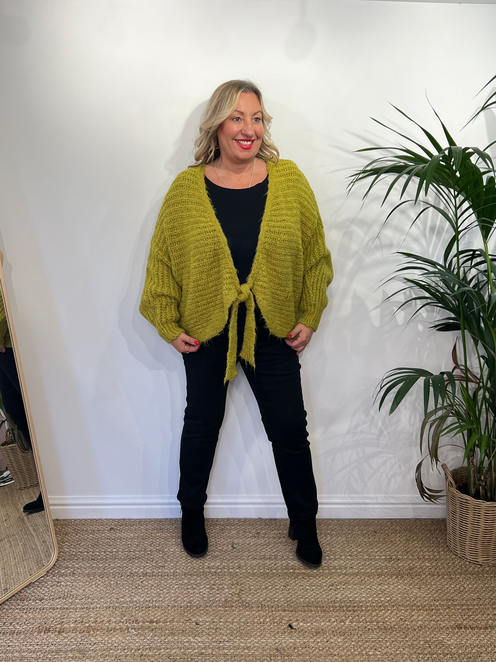 OLIVE Oversized Tie Knot Cardigan