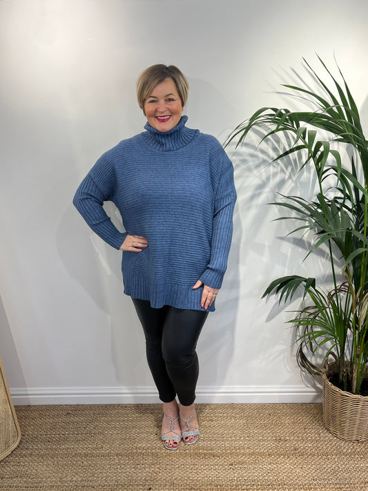 EMMA Ribbed Roll Neck Jumper