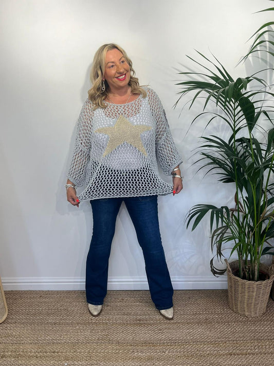 HARPER Holey Moley Star Knit Overlay