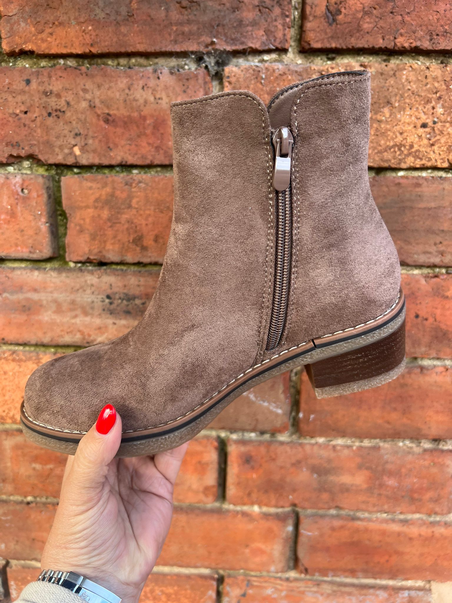 SEAN Suede Zip Ankle Boot