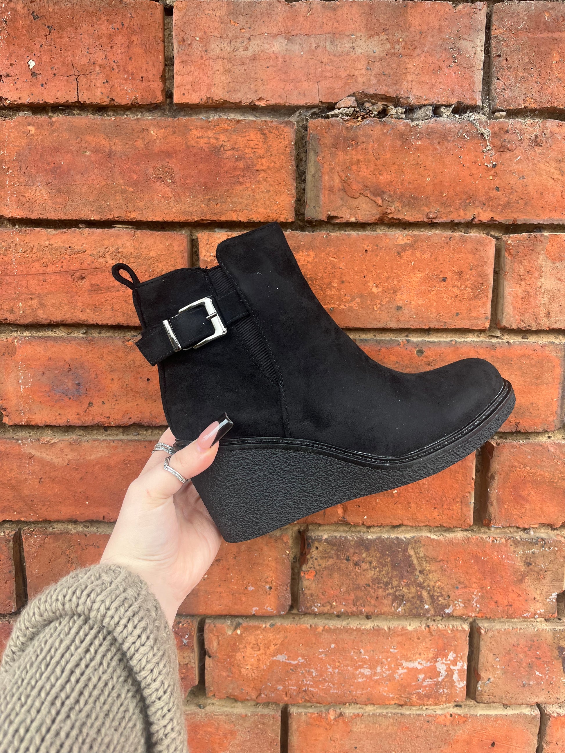 SIMON Suede Wedge Ankle Boot