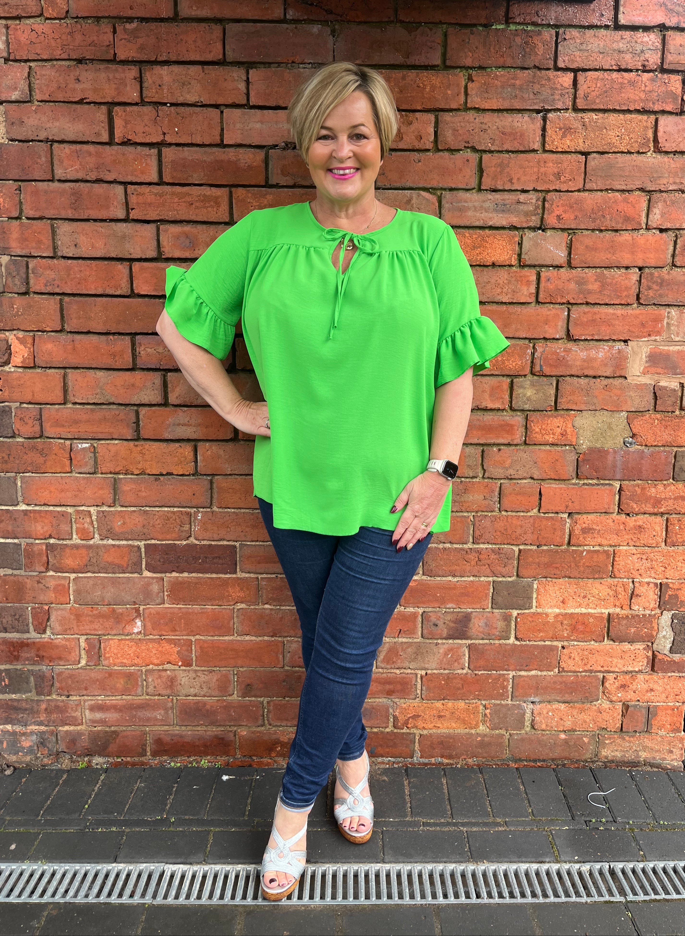 TILLY Tie Chest Frill Blouse