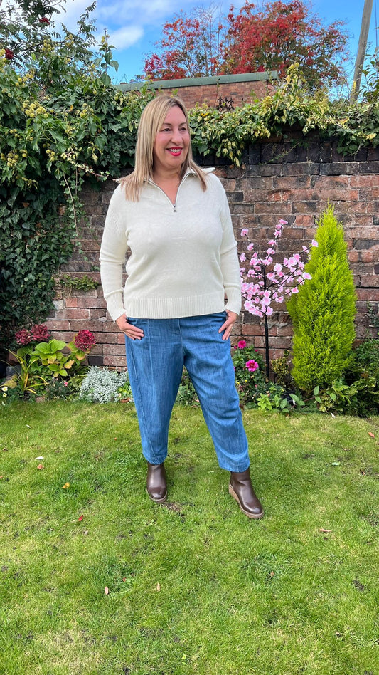 SUSAN Soft Knit Quarter Zip Jumper