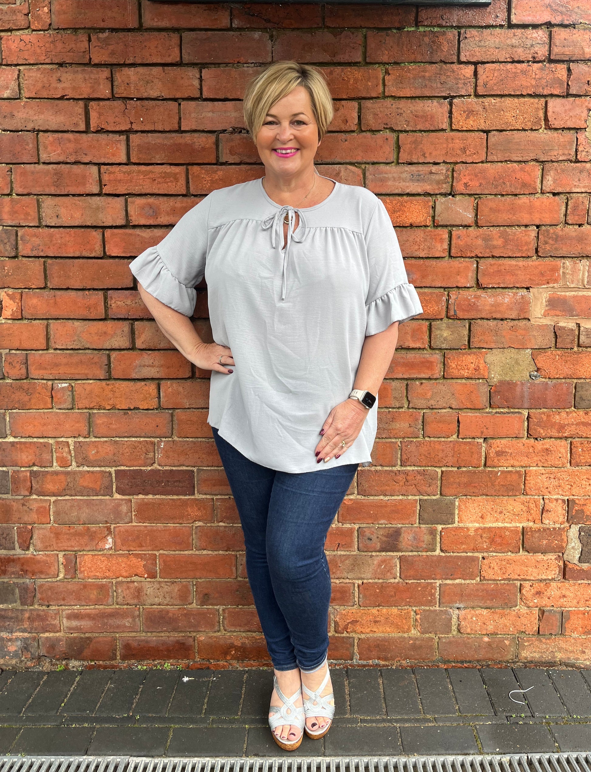 TILLY Tie Chest Frill Blouse