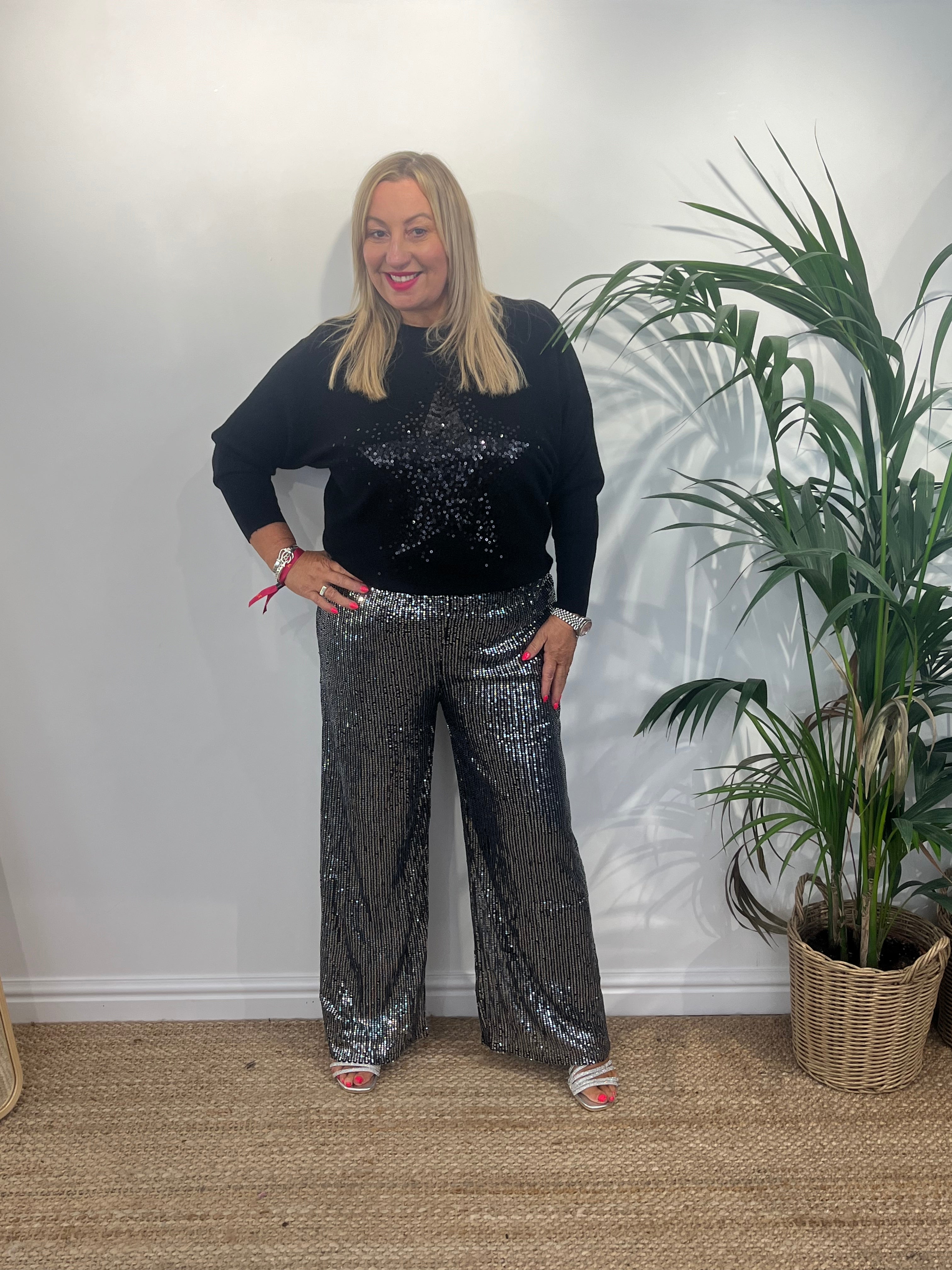 SADIE Sequin Flared Trouser