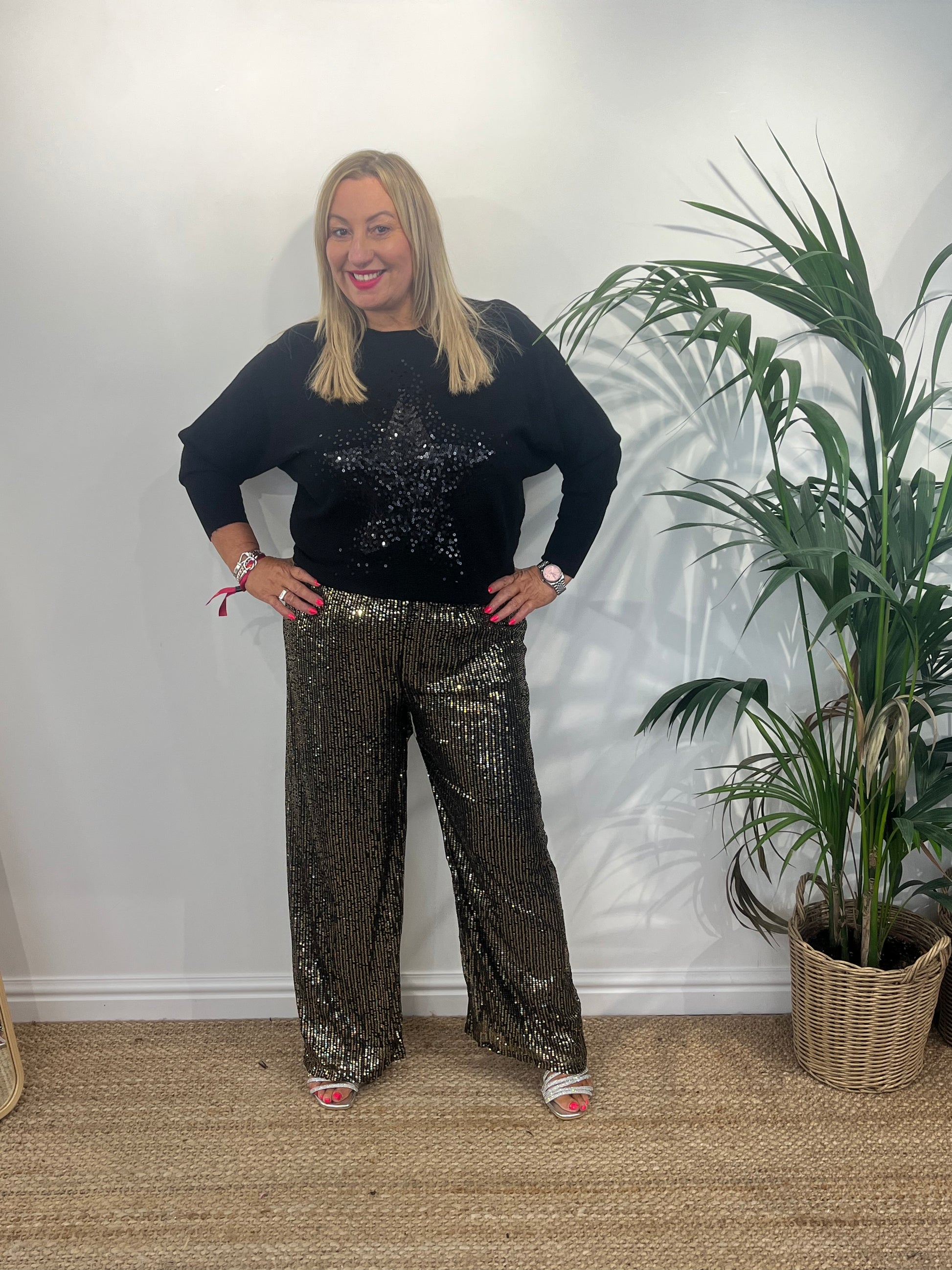 SADIE Sequin Flared Trouser