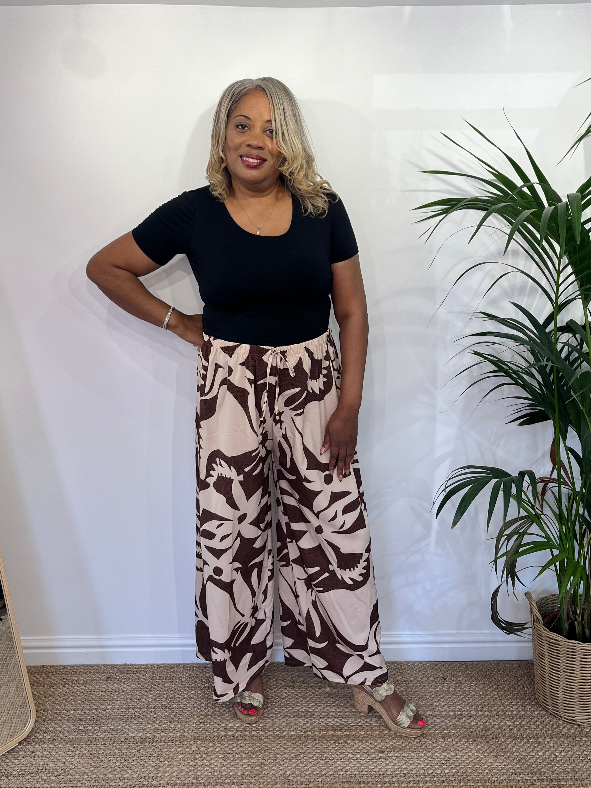 PAULA Printed Palazzo Trouser