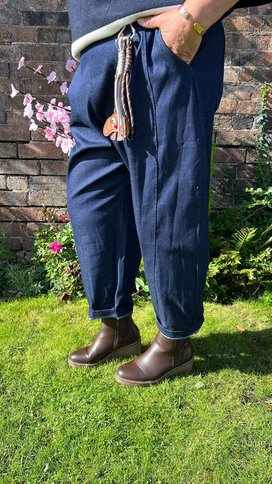 CASEY Charm Detail Denim Barrel Trouser