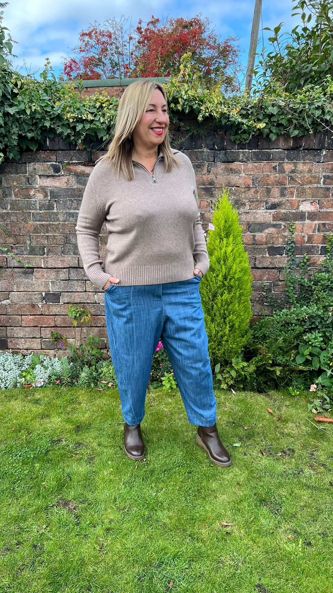 SUSAN Soft Knit Quarter Zip Jumper