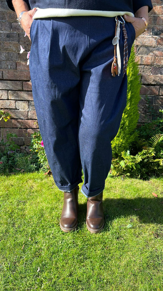 CASEY Charm Detail Denim Barrel Trouser