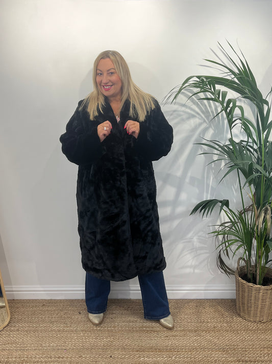 FOXY Faux Fur Longline Coat