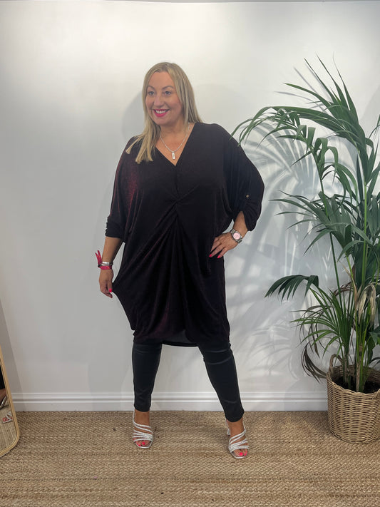 TINA Lurex Shimmer Knot Dress