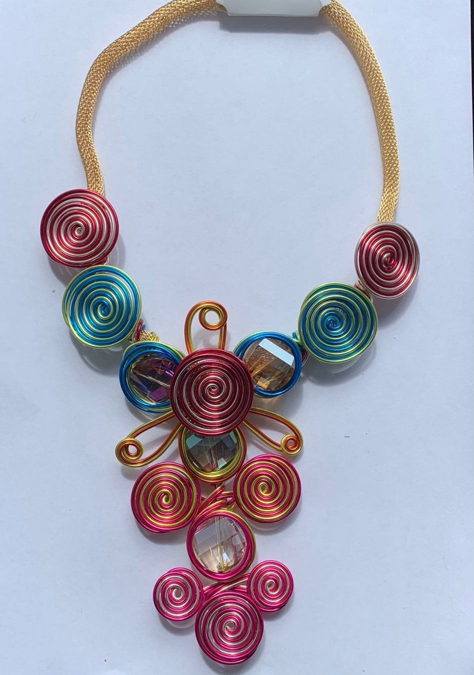 Chunky Dangle Swirl Necklace