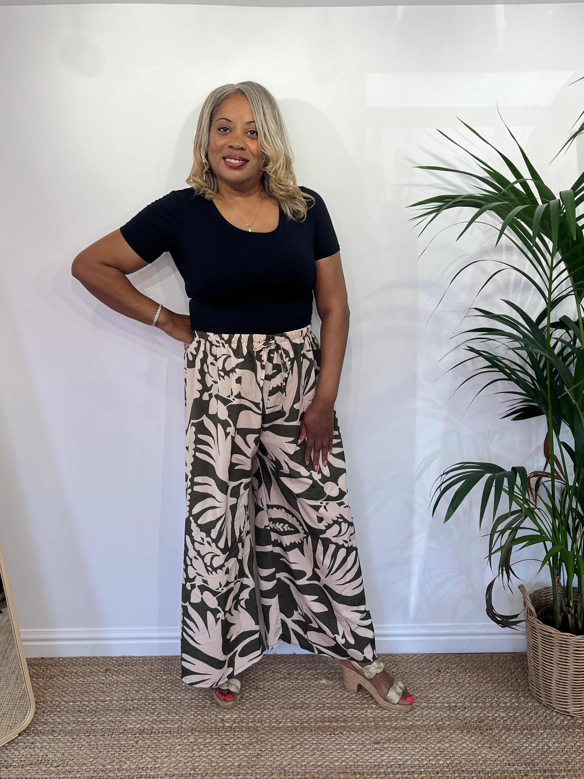 PAULA Printed Palazzo Trouser