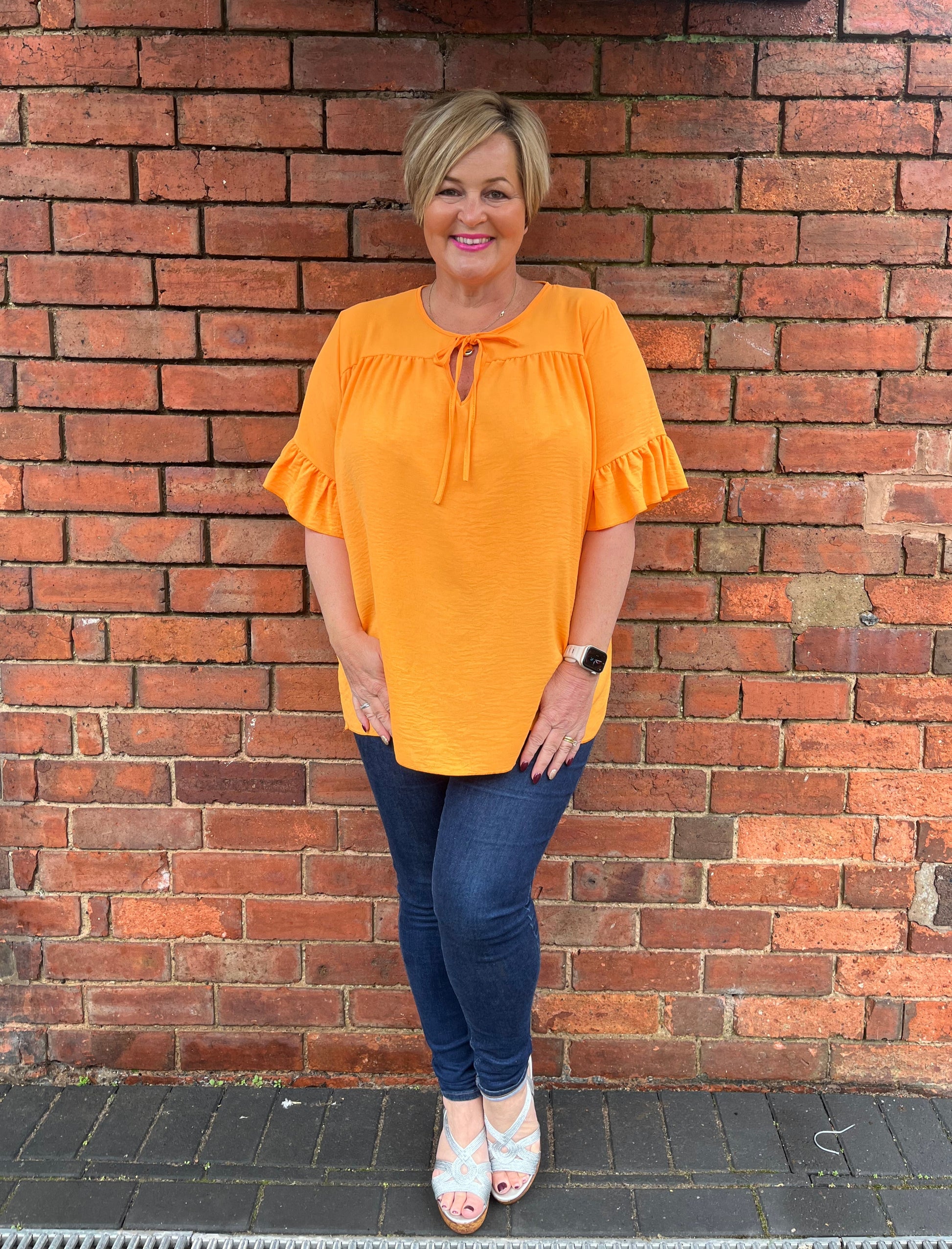 TILLY Tie Chest Frill Blouse