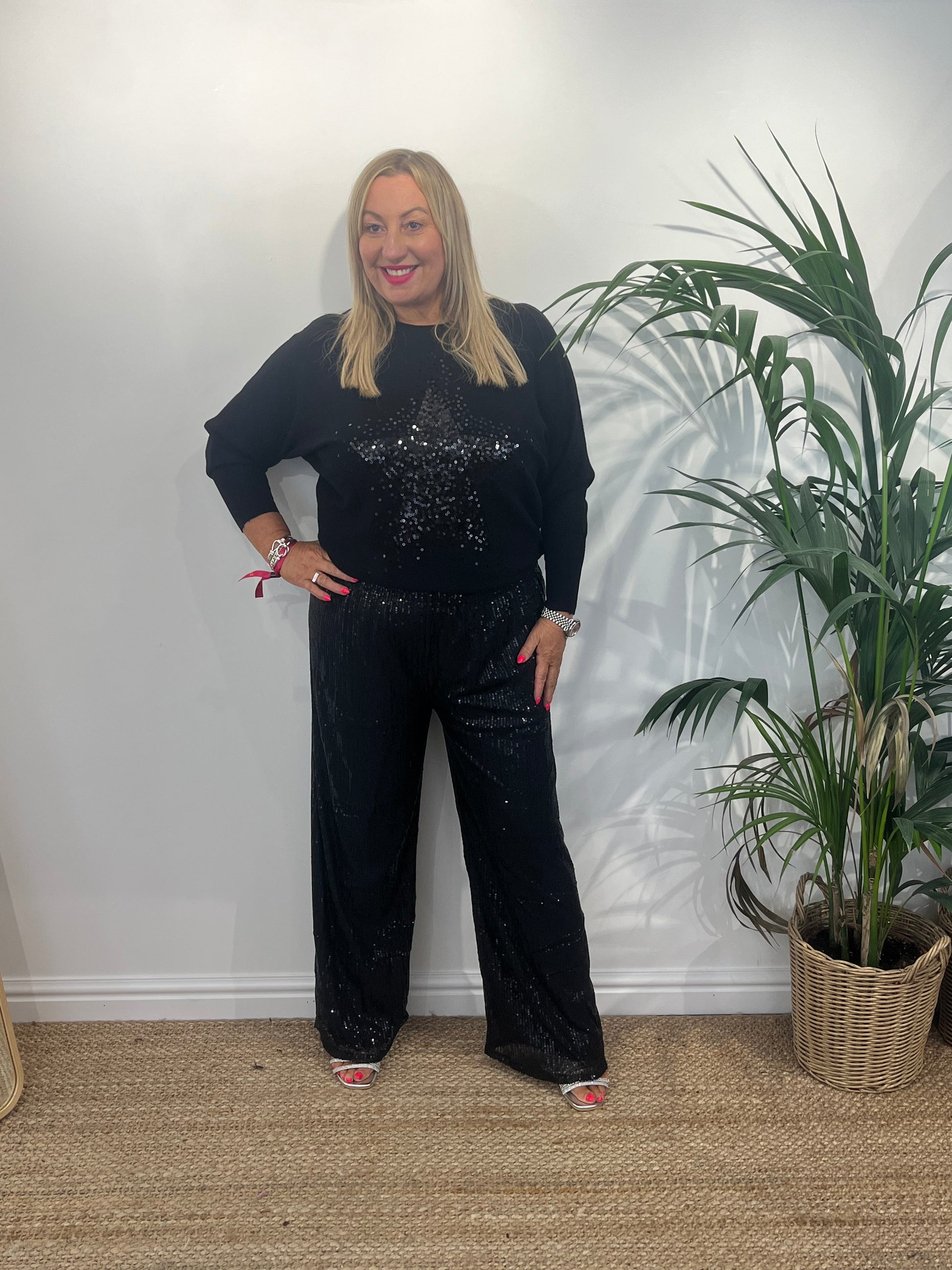 SADIE Sequin Flared Trouser