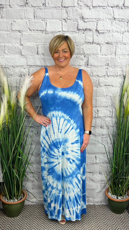 TIANA Tie Dye Design Jersey Style Maxi Dress