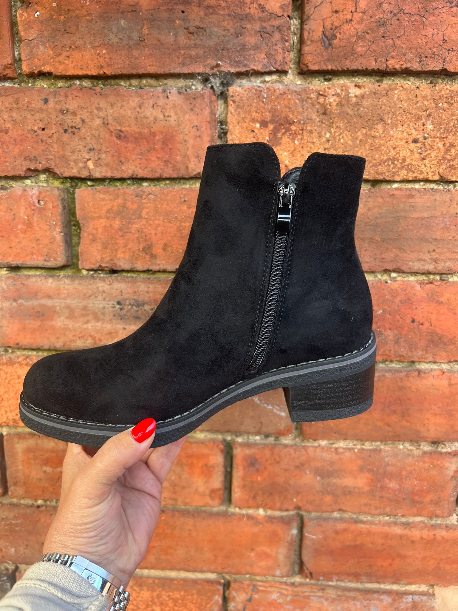 SEAN Suede Zip Ankle Boot