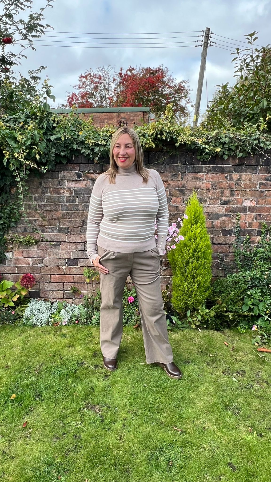 SARA Striped Roll Neck Jumper