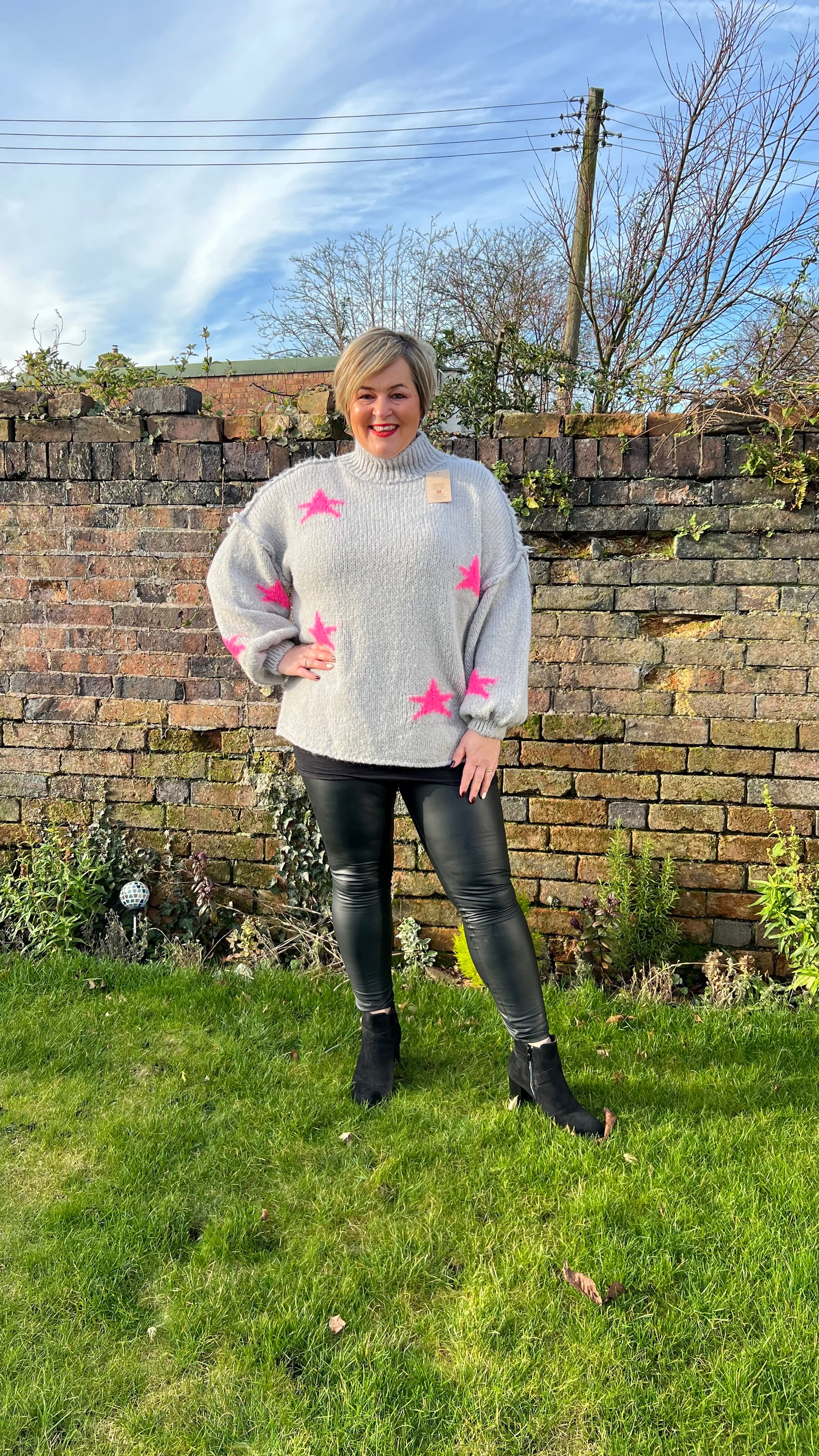 SAMMIE Star Motif Balloon Sleeve Jumper